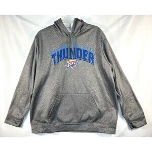 Oklahoma City Thunder Hoodie Men's 2XL Gray Basketball NBA TX3 Sweatshirt